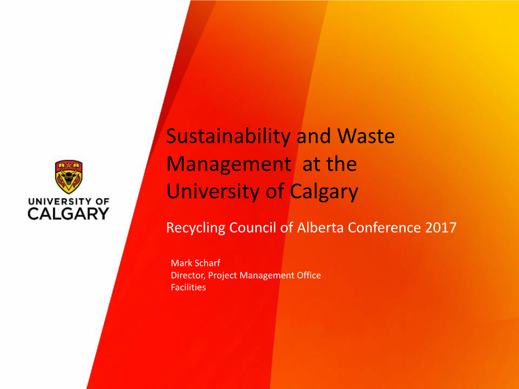 Sustainability and Waste Management at the University of Calgary