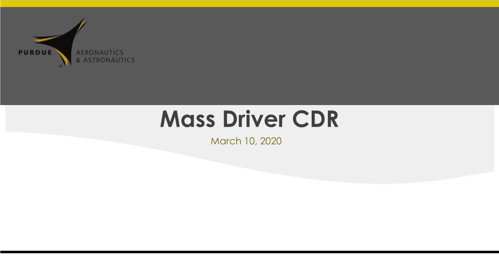 Mass Driver CDR March 10, 2020 Mission Profile (Mars → Phobos)