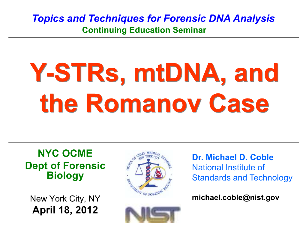 Y, Mtdna, Romanovs