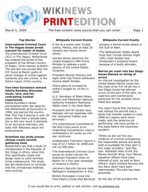 March 5, 2009 the Free-Content News Source That You Can Write! Page 1