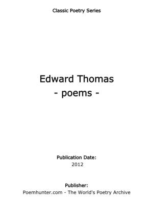 Edward Thomas - Poems