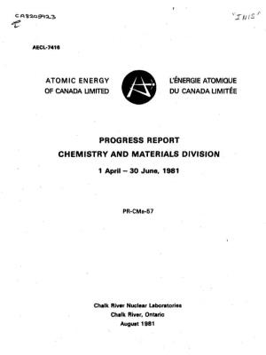 Atomic Energy Je^K L'energie Atomique of Canada Umited Ksv Du Canada Li Mite E