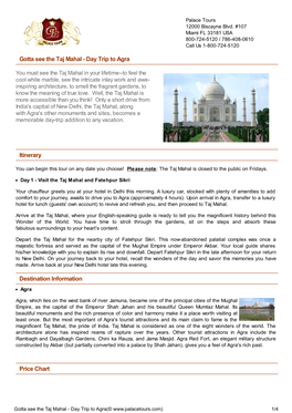 Gotta See the Taj Mahal - Day Trip to Agra