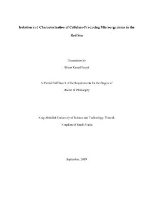Isolation and Characterization of Cellulase-Producing Microorganisms in The