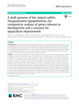 A Draft Genome of the Striped Catfish, Pangasianodon Hypophthalmus, for Comparative Analysis of Genes Relevant to Development An