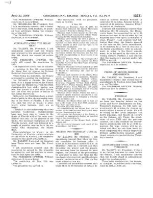 CONGRESSIONAL RECORD—SENATE, Vol. 152, Pt. 9 June 21