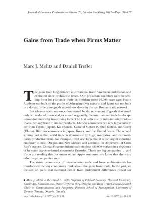 Gains from Trade When Firms Matter
