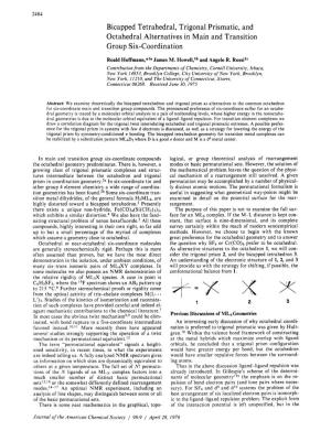 Bicapped Tetrahedral, Trigonal Prismatic, and Octahedral Alternatives in Main and Transition Group Six-Coordination