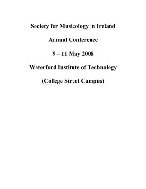 11 May 2008 Waterford Institute Of