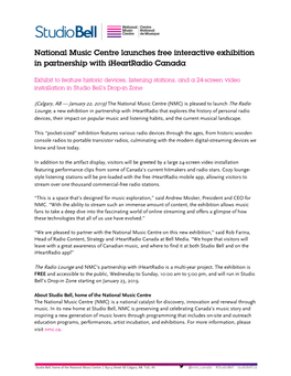 National Music Centre Launches Free Interactive Exhibition in Partnership with Iheartradio Canada