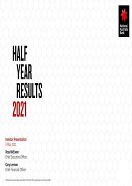 Half Year Results 2021 Investor Presentation