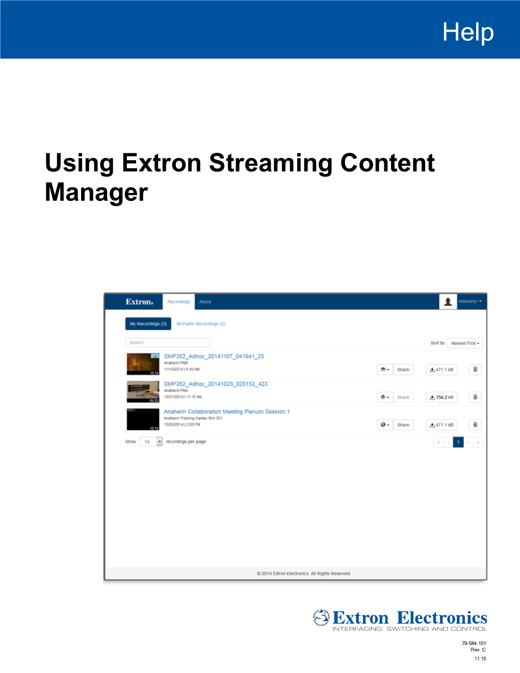 Using Extron Streaming Content Manager: a Help File