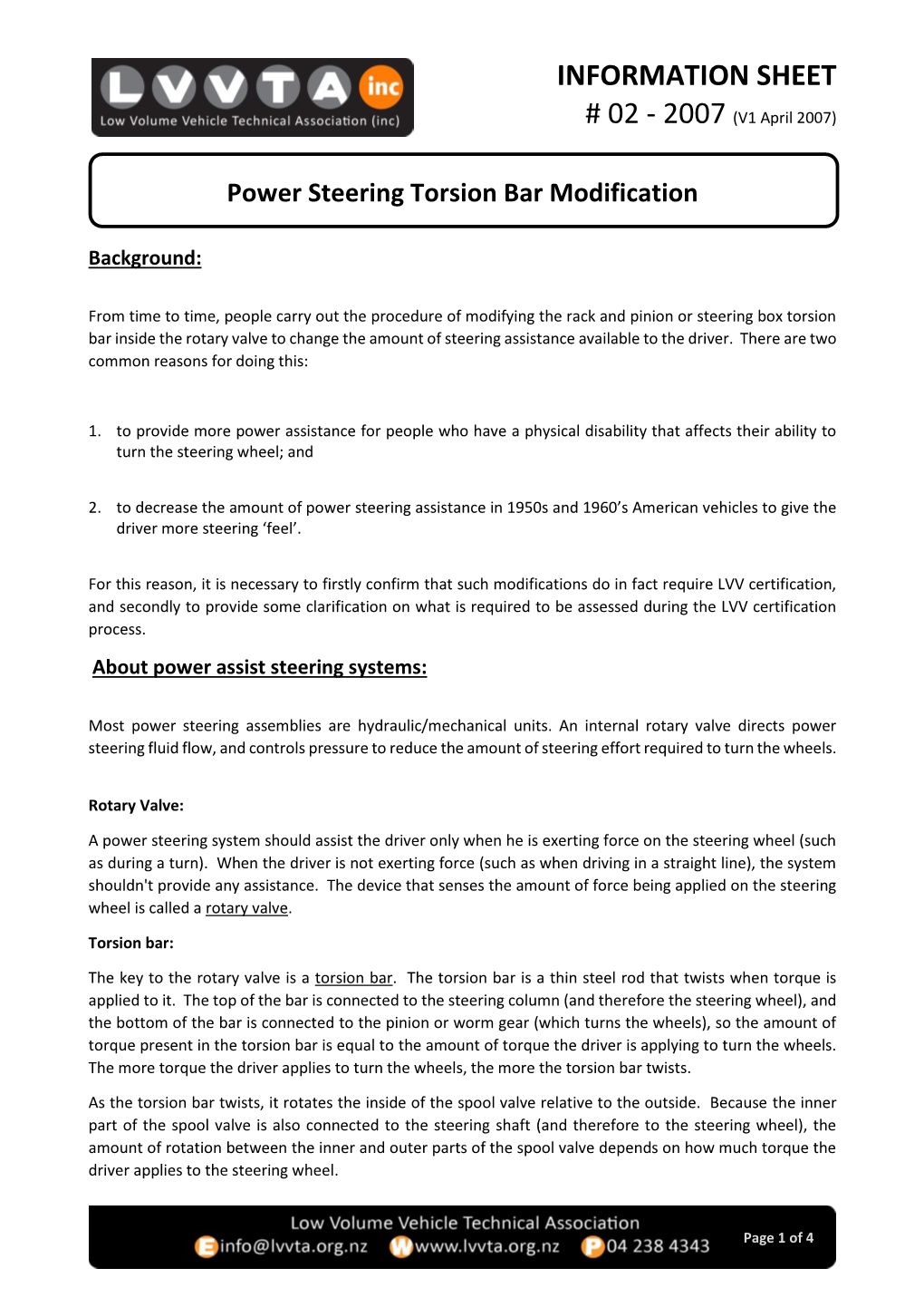 Power Steering Torsion Bar Modification