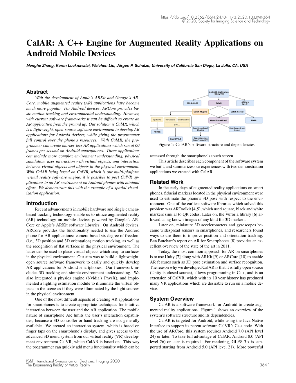 Calar: a C++ Engine for Augmented Reality Applications on Android Mobile Devices