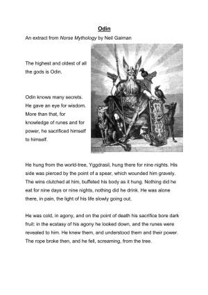 An Extract from Norse Mythology by Neil Gaiman the Highest and Oldest