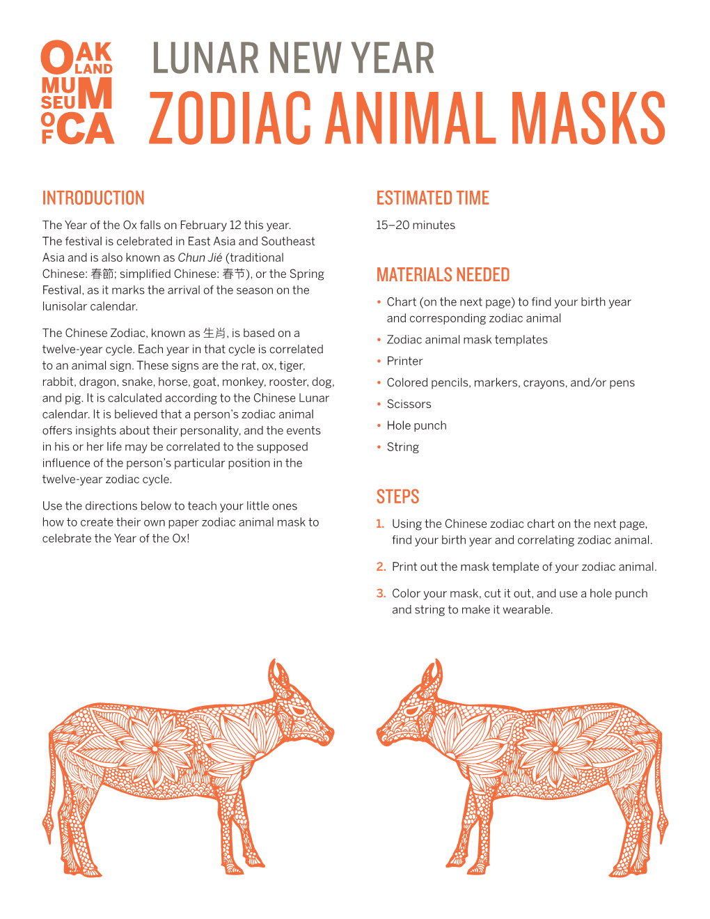 Zodiac Animal Masks