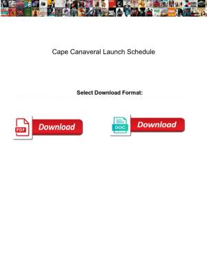 Cape Canaveral Launch Schedule