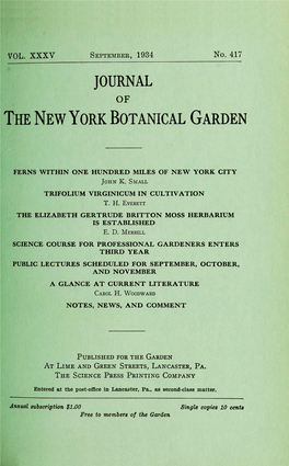 Journal the New York Botanical Garden