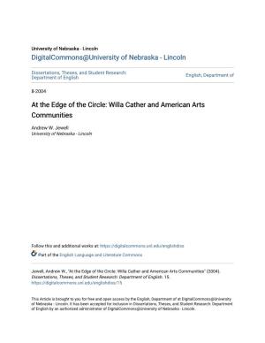 Willa Cather and American Arts Communities
