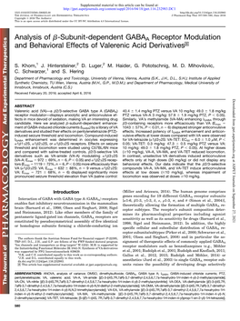 Analysis of B-Subunit-Dependent GABA a Receptor Modulation And