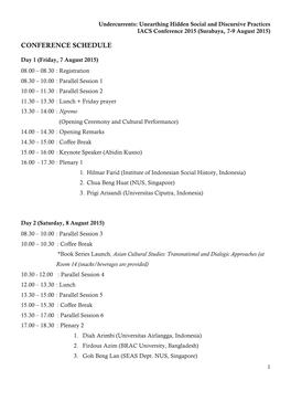 Conference Schedule