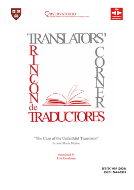 “The Case of the Unfaithful Translator” by José María Merino