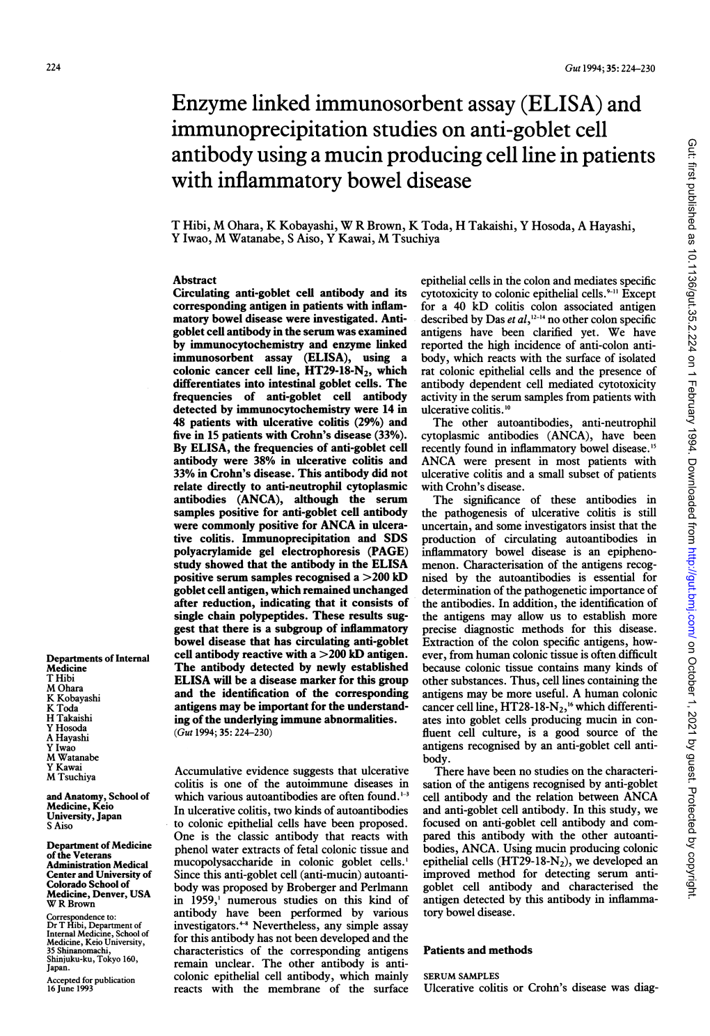 Enzyme Linked Immunosorbent Assay (ELISA) and Immunoprecipitation