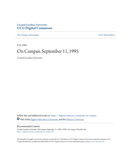 On Campus, September 11, 1995 Coastal Carolina University