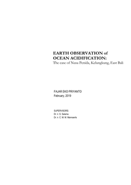 EARTH OBSERVATION of OCEAN ACIDIFICATION
