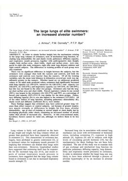 The Large Lungs of Elite Swimmers: an Increased Alveolar Number?