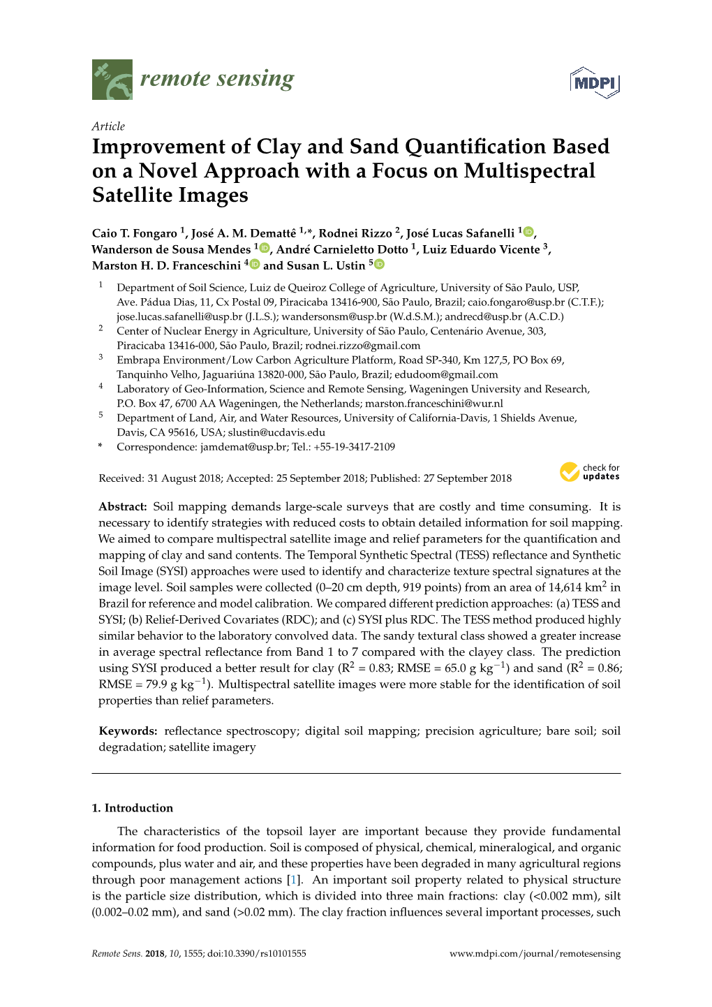 Improvement of Clay and Sand Quantification Based on a Novel