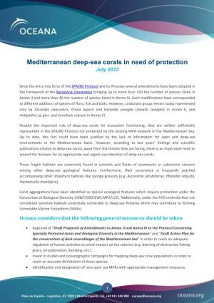 Mediterranean Deep-Sea Corals in Need of Protection July 2013