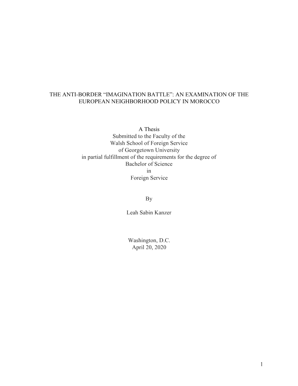 The Anti-Border “Imagination Battle”: an Examination of the European Neighborhood Policy in Morocco