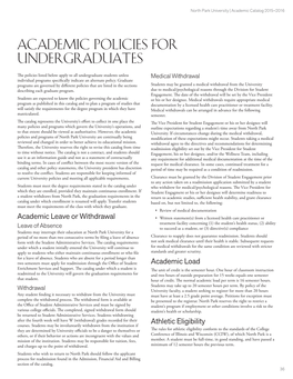 Academic Policies for Undergraduates