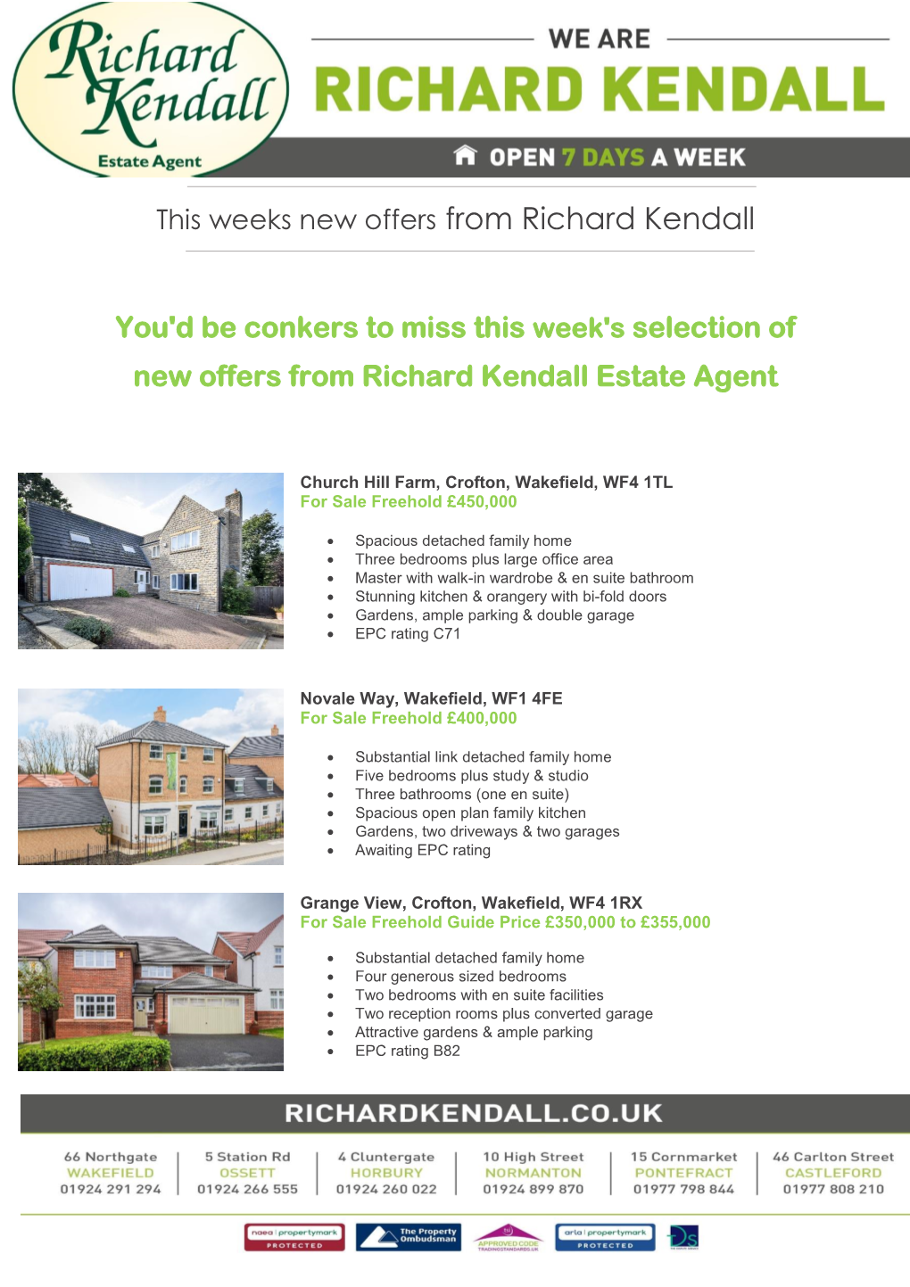 You'd Be Conkers to Miss This Week's Selection of New Offers from Richard Kendall Estate Agent
