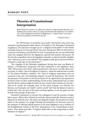 Theories of Constitutional Interpretation