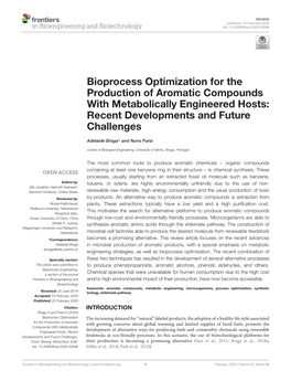 Bioprocess Optimization for the Production of Aromatic Compounds with Metabolically Engineered Hosts: Recent Developments and Future Challenges