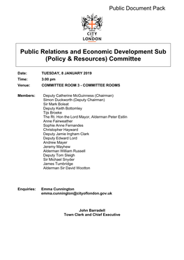 Public Relations and Economic Development Sub (Policy & Resources) Committee