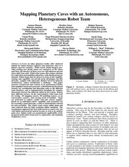 Mapping Planetary Caves with an Autonomous, Heterogeneous Robot Team