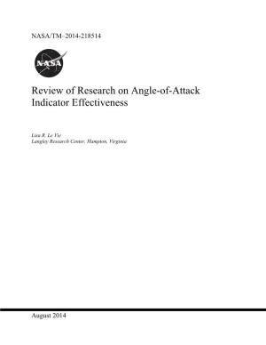 Review of Research on Angle-Of-Attack Indicator Effectiveness