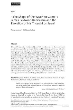 James Baldwin's Radicalism and the Evolution of His Thought on Israel