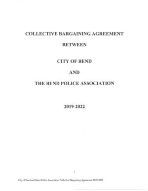 Collective Bargaining Agreement Between City of Bend and the Bend Police Association 2019-2022
