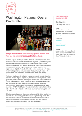 Washington National Opera: Cinderella