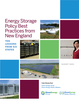 Energy Storage Policy Best Practices from New England: Ten Lessons from Six States