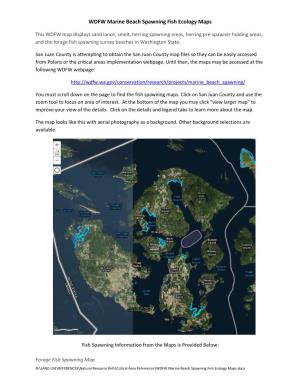 WDFW Marine Beach Spawning Fish Ecology Maps