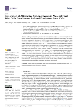 Exploration of Alternative Splicing Events in Mesenchymal Stem Cells from Human Induced Pluripotent Stem Cells