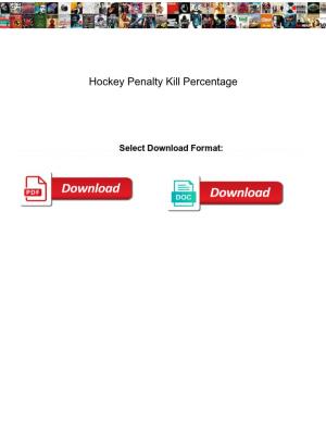 Hockey Penalty Kill Percentage