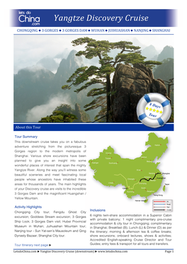 Yangtze Discovery Downstream Cruise Brochure