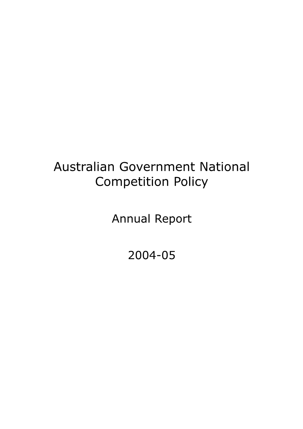 The Australian Government's NCP Annual Report for the Period 1 July