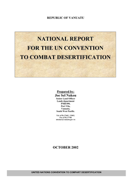 National Report for the Un Convention to Combat
